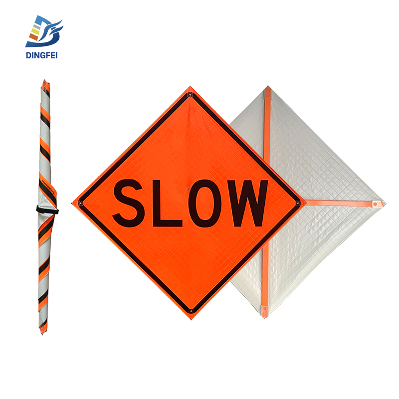 Slow Reflective Roll Up Traffic Sign - 